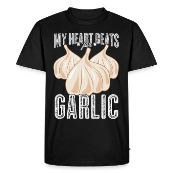 Cooking Garlic Clove Garlic - Men's Premium Organic T-Shirt - black - Front - Nico (187cm)