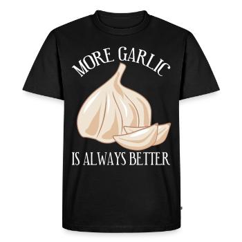 More Garlic - Men's Premium Organic T-Shirt - black - Front - Nico (187cm)