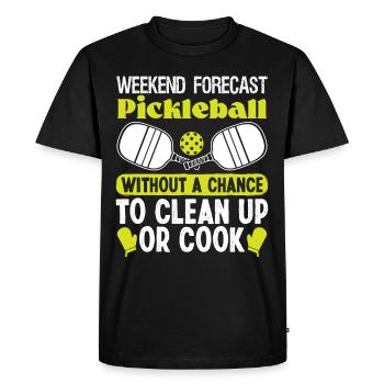 Weekend Forecast Pickleball - Men's Premium Organic T-Shirt - black - Front - Nico (187cm)