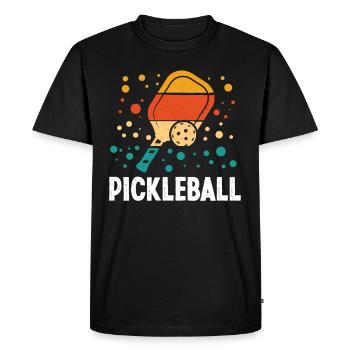 Pickleball - Men's Premium Organic T-Shirt - black - Front - Nico (187cm)
