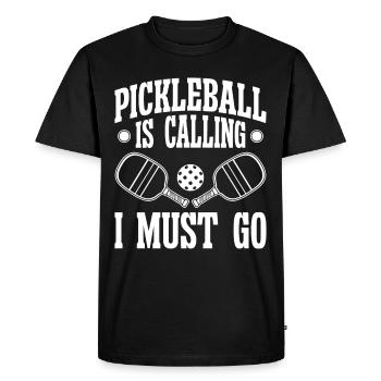 Pickleball appelle je dois y aller - T-shirt Premium bio Homme - noir - Devant - Nico (187cm)