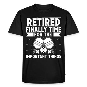 Retiré enfin Il est temps pour l’important - T-shirt Premium bio Homme - noir - Devant - Nico (187cm)