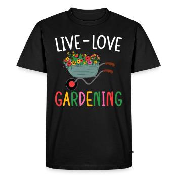 amour Jardinage - T-shirt Premium bio Homme - noir - Devant - Nico (187cm)