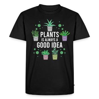 Nous plante toujours une bonne idée - T-shirt Premium bio Homme - noir - Devant - Nico (187cm)