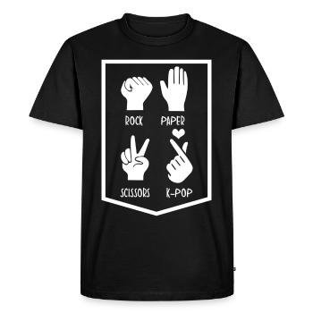Kpop Coeur Musique pop coréenne K-Pop - T-shirt Premium bio Homme - noir - Devant - Nico (187cm)