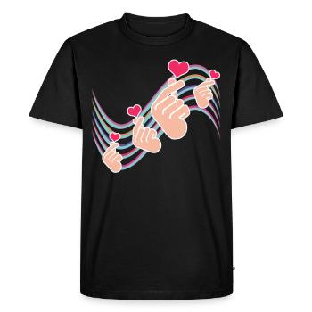 Kpop Heart K-Pop Korean Popmusic - Men's Premium Organic T-Shirt - black - Front - Nico (187cm)