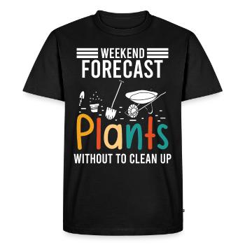 Prévisions du week-end Plantes sans à nettoyer - T-shirt Premium bio Homme - noir - Devant - Nico (187cm)