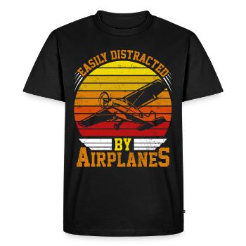 Dicton drôle de pilote - T-shirt Premium bio Homme - noir - Devant - Nico (187cm)
