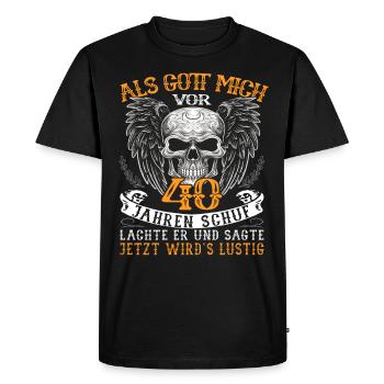 40. Geburtstag - Motorradfahrer & Biker - Männer Premium Bio T-Shirt - Schwarz - Vorne - Nico (187cm)
