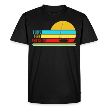 Pêche à voile et navires Capitaine Sailor - T-shirt Premium bio Homme - noir - Devant - Nico (187cm)