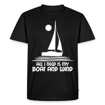 Sailing Boat and Wind Sailboat Sailing Club - Men's Premium Organic T-Shirt - black - Front - Nico (187cm)