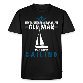 Club de voile voilier - T-shirt Premium bio Homme - noir - Devant - Nico (187cm)