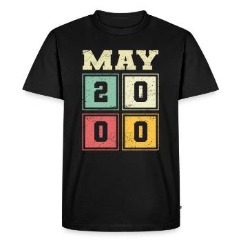 23rd birthday May vintage 2000 vintage - Men's Premium Organic T-Shirt - black - Front - Nico (187cm)