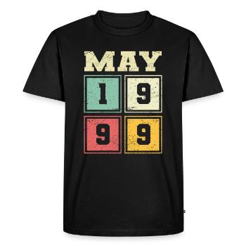 24th birthday May Vintage 1999 Vintage - Men's Premium Organic T-Shirt - black - Front - Nico (187cm)