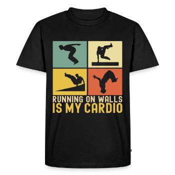 Parkour Freerunning - T-shirt Premium bio Homme - noir - Devant - Nico (187cm)