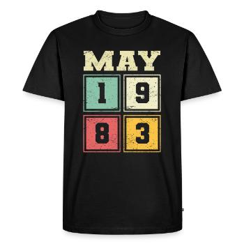 40th birthday May Vintage 1983 Vintage - Men's Premium Organic T-Shirt - black - Front - Nico (187cm)