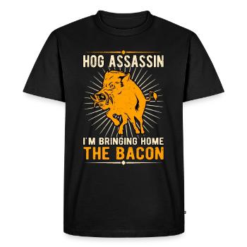 Sanglier chasseur de sanglier chasseur de sanglier - T-shirt Premium bio Homme - noir - Devant - Nico (187cm)