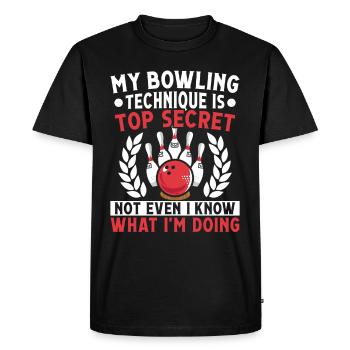 my Bowling Technique Bowling Design - Men's Premium Organic T-Shirt - black - Front - Nico (187cm)