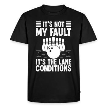 It's not my fault Bowling Design - Men's Premium Organic T-Shirt - black - Front - Nico (187cm)