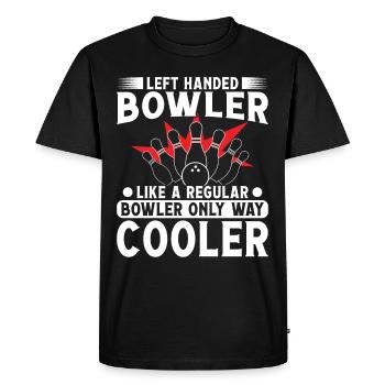 Bowler gaucher comme un refroidisseur Bowler normal - T-shirt Premium bio Homme - noir - Devant - Nico (187cm)