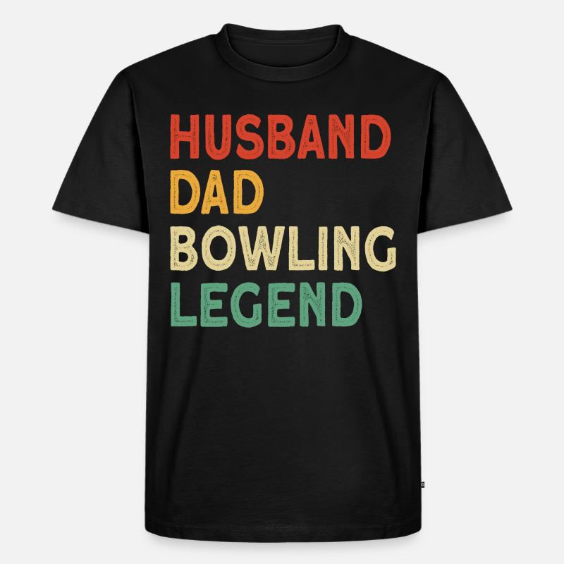 Husband Dad Bowling Legend Design - Männer Premium Bio T-Shirt - Schwarz