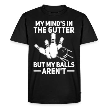 Bowling Balls Design - Men's Premium Organic T-Shirt - black - Front - Nico (187cm)