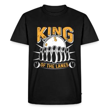King of the Lanes - Men's Premium Organic T-Shirt - black - Front - Nico (187cm)