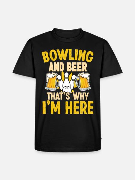 Bowling et Beer Bowling Design - T-shirt Premium bio Homme - noir