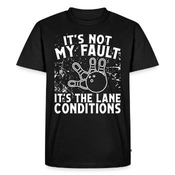 It is not my fault Bowling Design - Men's Premium Organic T-Shirt - black - Front - Nico (187cm)