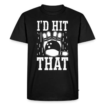 I'd hit that Bowling Design - Men's Premium Organic T-Shirt - black - Front - Nico (187cm)