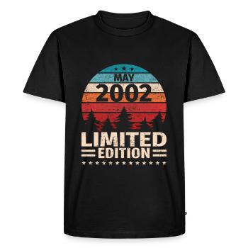21st Birthday May Vintage 2002 Vintage - Men's Premium Organic T-Shirt - black - Front - Nico (187cm)