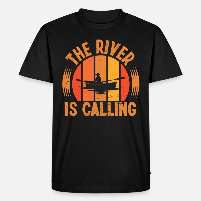 The River is calling - Männer Premium Bio T-Shirt - Schwarz