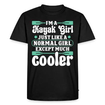 Je suis une fille avec kayak juste une fille normale - T-shirt Premium bio Homme - noir - Devant - Nico (187cm)