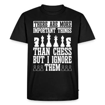 Des choses plus importantes que les échecs je les ignore - T-shirt Premium bio Homme - noir - Devant - Nico (187cm)