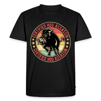 Sanglier chasseur de sanglier chasseur de sanglier - T-shirt Premium bio Homme - noir - Devant - Nico (187cm)