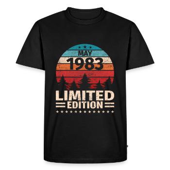 40th Birthday May Vintage 1983 Vintage - Men's Premium Organic T-Shirt - black - Front - Nico (187cm)