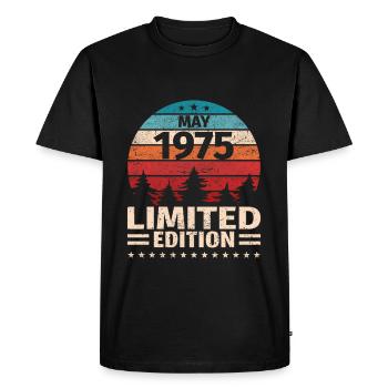 48ème anniversaire mai millésime 1975 millésime - T-shirt Premium bio Homme - noir - Devant - Nico (187cm)