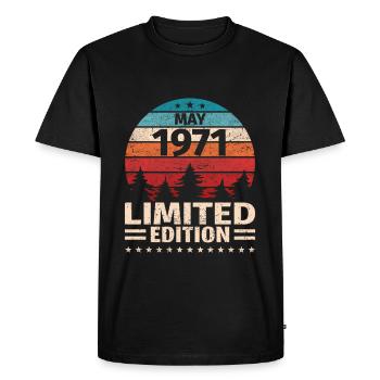 52ème anniversaire mai millésime 1971 millésime - T-shirt Premium bio Homme - noir - Devant - Nico (187cm)