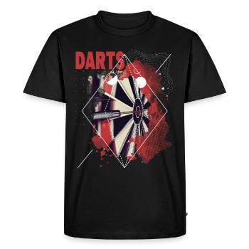 Fléchettes, jeu de fléchettes, jeu de fléchettes, fléchettes, joueurs de fléchettes - T-shirt Premium bio Homme - noir - Devant - Nico (187cm)