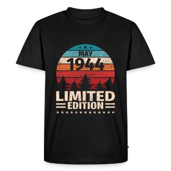 79th Birthday May Vintage 1944 Vintage - Men's Premium Organic T-Shirt - black - Front - Nico (187cm)