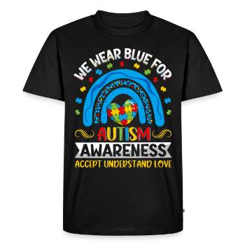 Blue for Autism Awareness Month Autism - Men's Premium Organic T-Shirt - black - Front - Nico (187cm)