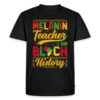 Melanin Teacher i'm Black History - Men's Premium Organic T-Shirt - black - Front - Nico (187cm)