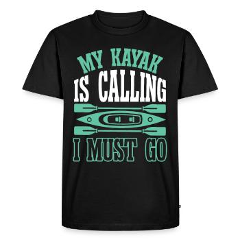 Mon kayak appelle je dois y aller - T-shirt Premium bio Homme - noir - Devant - Nico (187cm)
