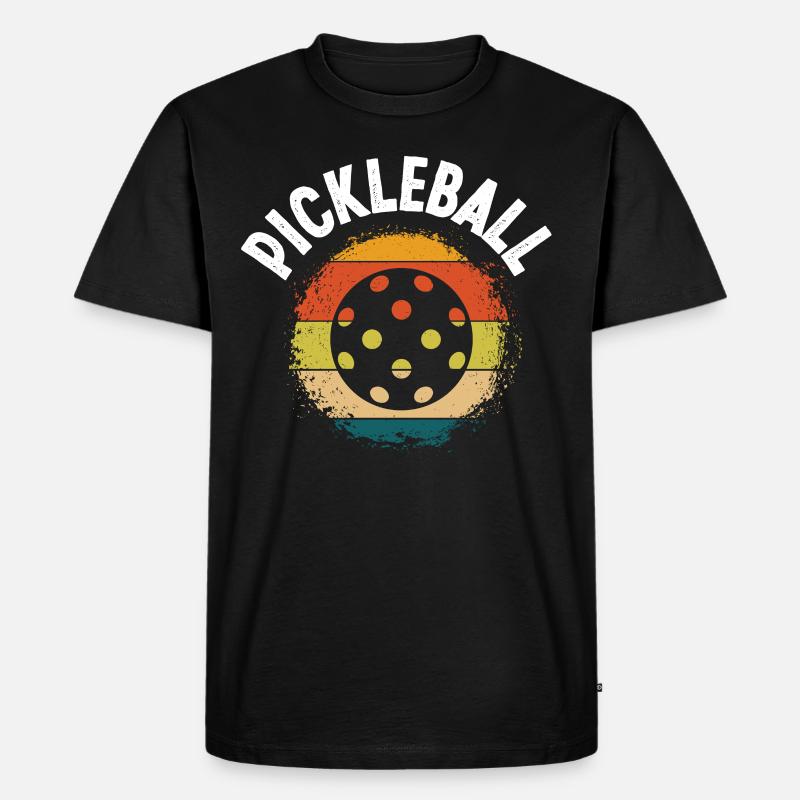 Pickleball - Männer Premium Bio T-Shirt - Schwarz