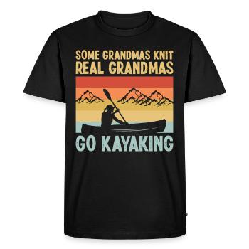 Les vraies grands-mères font du kayak - T-shirt Premium bio Homme - noir - Devant - Nico (187cm)
