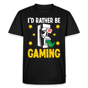 Joueur de jeu vidéo parfait - T-shirt Premium bio Homme - noir - Devant - Nico (187cm)