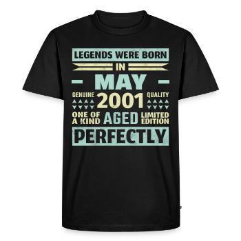 22nd Birthday May Vintage 2001 Vintage - Men's Premium Organic T-Shirt - black - Front - Nico (187cm)