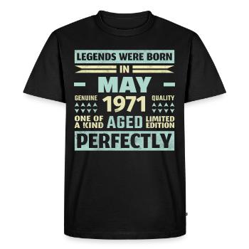 52ème anniversaire mai millésime 1971 millésime - T-shirt Premium bio Homme - noir - Devant - Nico (187cm)