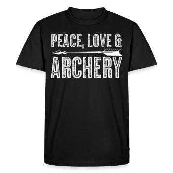 3D Tir à l’arc Flèches Tir à l’arc - T-shirt Premium bio Homme - noir - Devant - Nico (187cm)