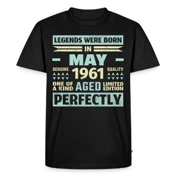 62ème Anniversaire Mai Millésime 1961 Millésime - T-shirt Premium bio Homme - noir - Devant - Nico (187cm)
